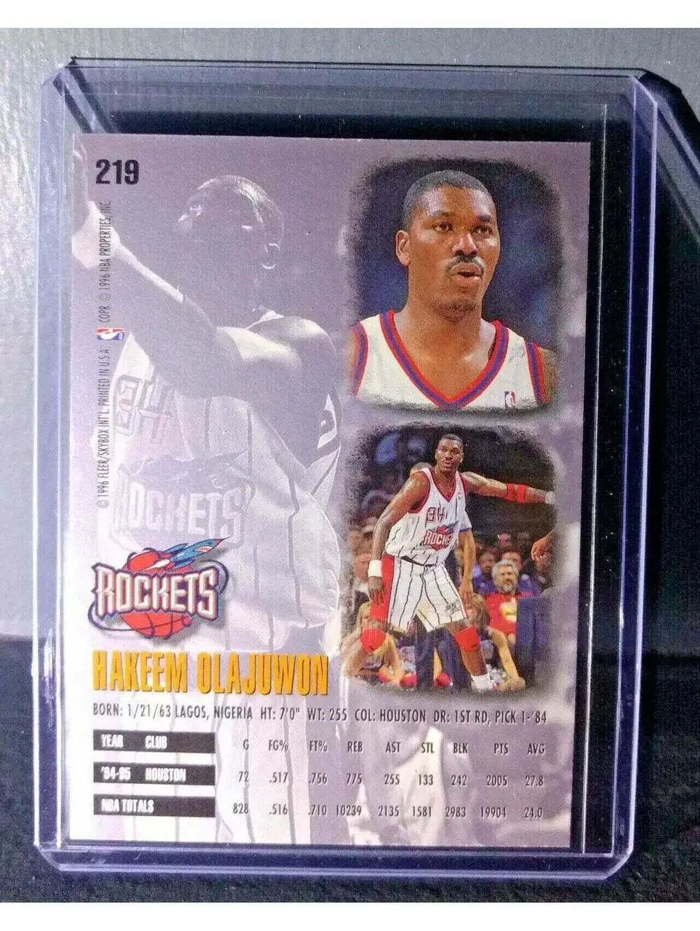 1995-96 Hakeem Olajuwon #219 Basketball Card